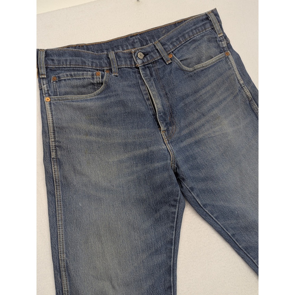 Levis 505 Regular Fit Straight Leg Jeans Mens 36x30 Medium Wash Blue Denim